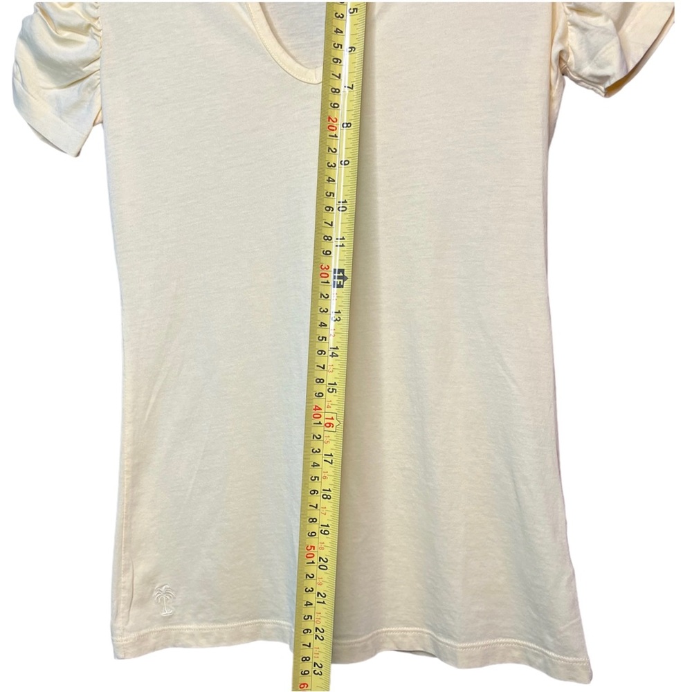 Lilly Pulitzer Women’s Shirt Top Size Extra Small Lana Slub Ruched Sleeve Yellow - Picture 8 of 8